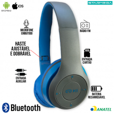 Headphone Bluetooth ST-P47 Starmega - Cinza Azul